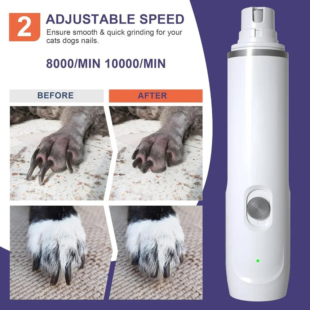 Dog Nail Grinder, Electric Dog Nail Trimmers for Large Breed, Super Quiet